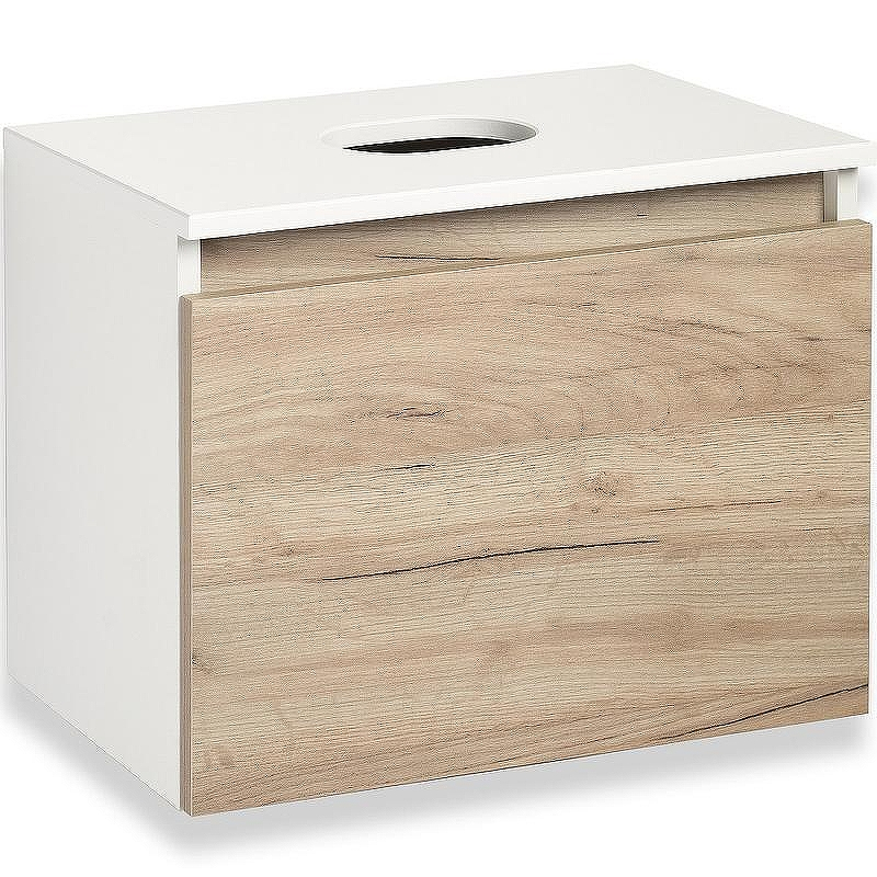 Тумба под раковину Runo Бари 50 00-00001373 подвесная Крафт дуб Белая, купить, цена, заказать, магазин, доставка, скидка, промокод, купить, цена, заказать, магазин, доставка, скидка, промокод