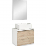 Тумба под раковину Runo Бари 50 00-00001373 подвесная Крафт дуб Белая, купить, цена, заказать, магазин, доставка, скидка, промокод, купить, цена, заказать, магазин, доставка, скидка, промокод