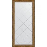 Зеркало Evoform Exclusive-G 135х73 BY 4262 с гравировкой в багетной раме - Состаренная бронза с плетением 70, купить, цена, заказать, магазин, доставка, скидка, промокод, купить, цена, заказать, магазин, доставка, скидка, промокод