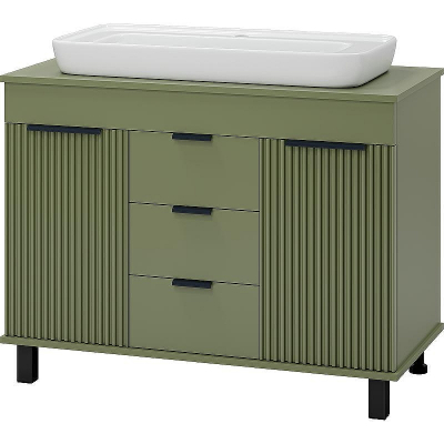 Тумба с раковиной Brevita Enfida 100 УТ000022697 Зеленая матовая