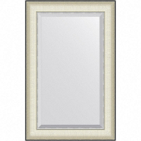 Зеркало Evoform Exclusive 84х54 BY 7450 с фацетом в багетной раме - Белая кожа с хромом 78, купить, цена, заказать, магазин, доставка, скидка, промокод, купить, цена, заказать, магазин, доставка, скидка, промокод