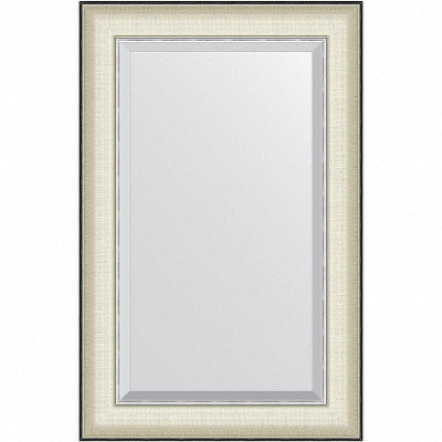 Зеркало Evoform Exclusive 84х54 BY 7450 с фацетом в багетной раме - Белая кожа с хромом 78