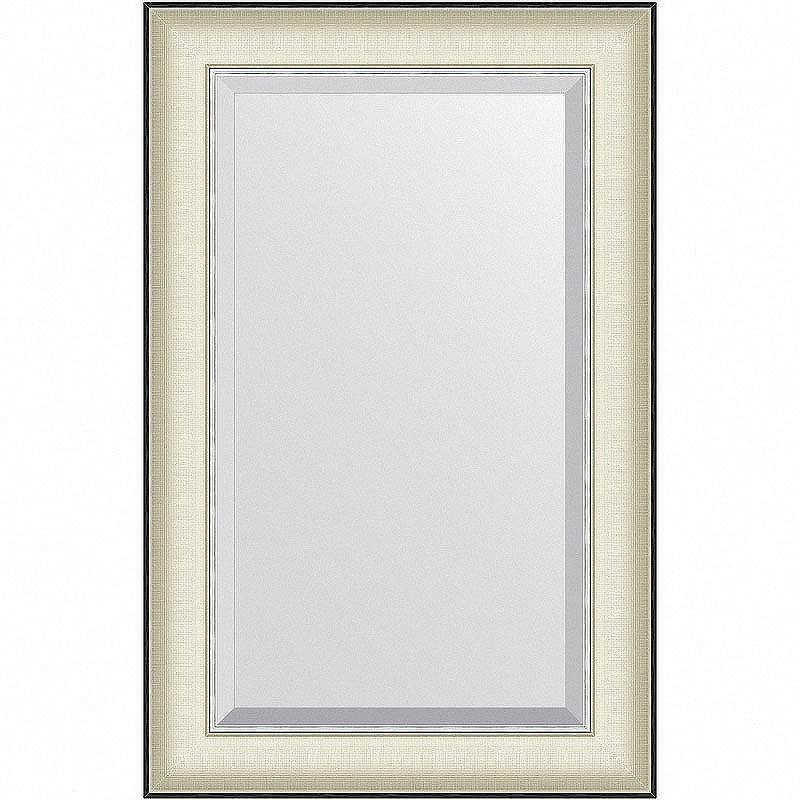Зеркало Evoform Exclusive 84х54 BY 7450 с фацетом в багетной раме - Белая кожа с хромом 78, купить, цена, заказать, магазин, доставка, скидка, промокод, купить, цена, заказать, магазин, доставка, скидка, промокод