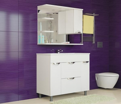 Зеркало со шкафом Mixline Этьен 90 R 529942 с подсветкой Белое