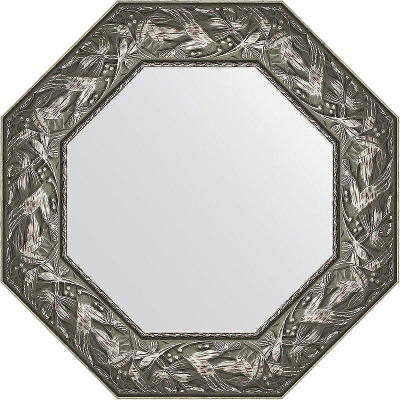 Зеркало Evoform Octagon 59х59 BY 3832 в багетной раме - Византия серебро 99