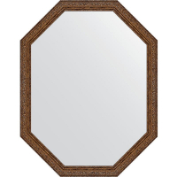 Зеркало Evoform Octagon 70x90 BY 7032 в багетной раме - Виньетка состаренная бронза 56, купить, цена, заказать, магазин, доставка, скидка, промокод, купить, цена, заказать, магазин, доставка, скидка, промокод