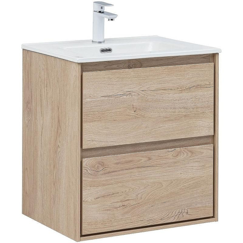 Тумба под раковину Aquanet Милан 60 336382 подвесная Дуб светлый, купить, цена, заказать, магазин, доставка, скидка, промокод, купить, цена, заказать, магазин, доставка, скидка, промокод