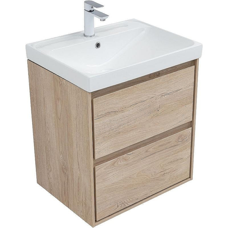Тумба под раковину Aquanet Милан 60 336382 подвесная Дуб светлый, купить, цена, заказать, магазин, доставка, скидка, промокод, купить, цена, заказать, магазин, доставка, скидка, промокод
