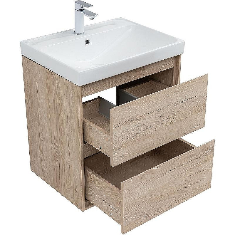 Тумба под раковину Aquanet Милан 60 336382 подвесная Дуб светлый, купить, цена, заказать, магазин, доставка, скидка, промокод, купить, цена, заказать, магазин, доставка, скидка, промокод