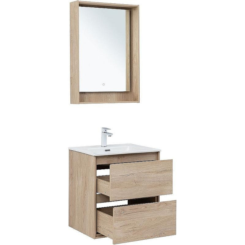 Тумба под раковину Aquanet Милан 60 336382 подвесная Дуб светлый, купить, цена, заказать, магазин, доставка, скидка, промокод, купить, цена, заказать, магазин, доставка, скидка, промокод