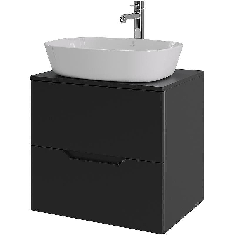 Тумба с раковиной Orange Line 60 Li-60TubMDF+B08-500W подвесная Черная матовая, купить, цена, заказать, магазин, доставка, скидка, промокод, купить, цена, заказать, магазин, доставка, скидка, промокод