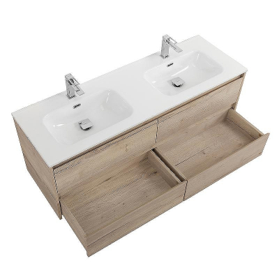 Тумба под раковину BelBagno Kraft 140 KRAFT-1400-4C-SO-2-RGB подвесная Rovere Galifax Bianco