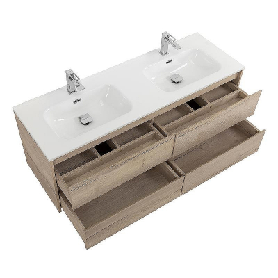 Тумба под раковину BelBagno Kraft 140 KRAFT-1400-4C-SO-2-RGB подвесная Rovere Galifax Bianco