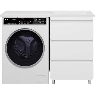 Тумба с раковиной Misty Чегет 120 R УТ000013837 Белая глянцевая