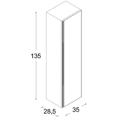 Шкаф пенал Boheme Armadi Art Quatro 35 791-D-A подвесной Daphne профиль Антрацит