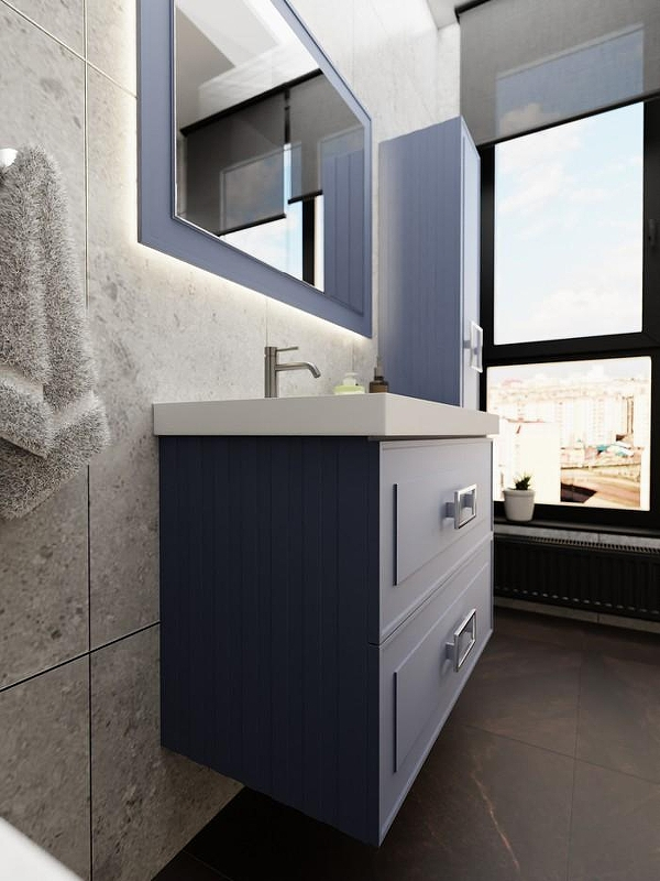 Тумба под раковину La Fenice Cubo Twin 90 FNC-01-CUB-BG-90-2 подвесная Синяя матовая, купить, цена, заказать, магазин, доставка, скидка, промокод, купить, цена, заказать, магазин, доставка, скидка, промокод