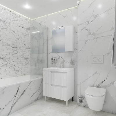 Тумба под раковину СанТа Альтаир 70 700498 Белый глянец