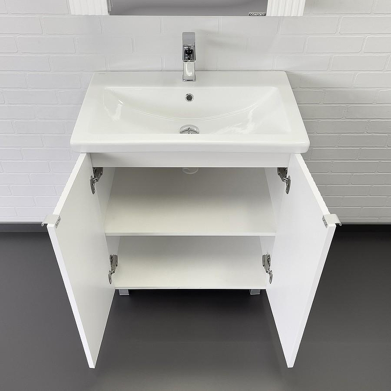 Тумба с раковиной Comforty Лима 70 00-00004892 Белая матовая, купить, цена, заказать, магазин, доставка, скидка, промокод, купить, цена, заказать, магазин, доставка, скидка, промокод