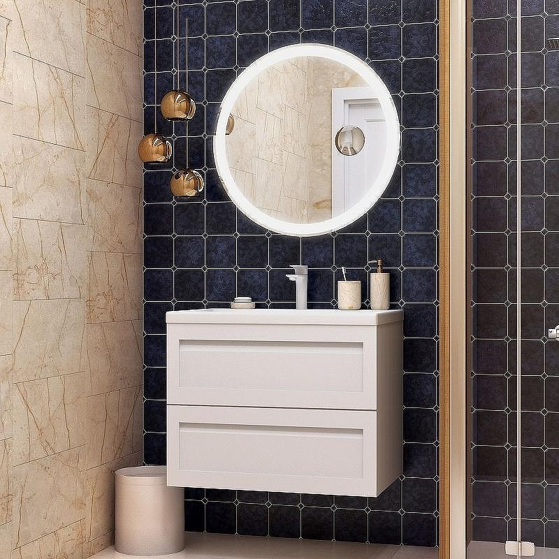 Тумба под раковину Art&Max AM-Platino-750-2C-SO-BL подвесная Белый глянец, купить, цена, заказать, магазин, доставка, скидка, промокод, купить, цена, заказать, магазин, доставка, скидка, промокод