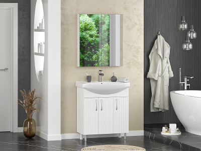 Тумба с раковиной Misty Изео 75 УТ000015763 Белая