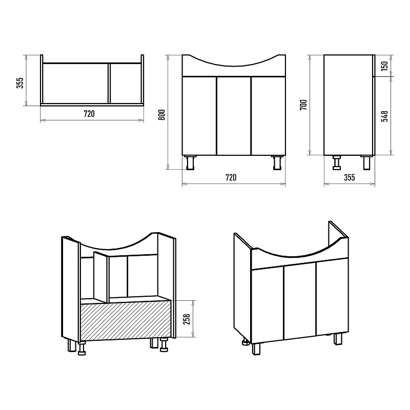 Тумба с раковиной Misty Изео 75 УТ000015763 Белая, купить, цена, заказать, магазин, доставка, скидка, промокод, купить, цена, заказать, магазин, доставка, скидка, промокод
