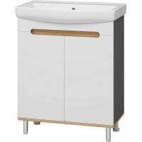 Тумба с раковиной Misty Сканди 70 УТ000023177 Белая Дуб крафт золотой Антрацит, купить, цена, заказать, магазин, доставка, скидка, промокод, купить, цена, заказать, магазин, доставка, скидка, промокод