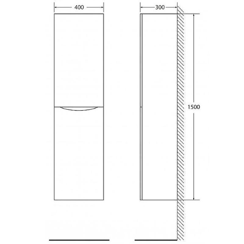 Шкаф пенал BelBagno Fly-Marino 40 FLY-MARINO-1500-2A-SC-RW-P-R подвесной Rovere Moro, купить, цена, заказать, магазин, доставка, скидка, промокод, купить, цена, заказать, магазин, доставка, скидка, промокод