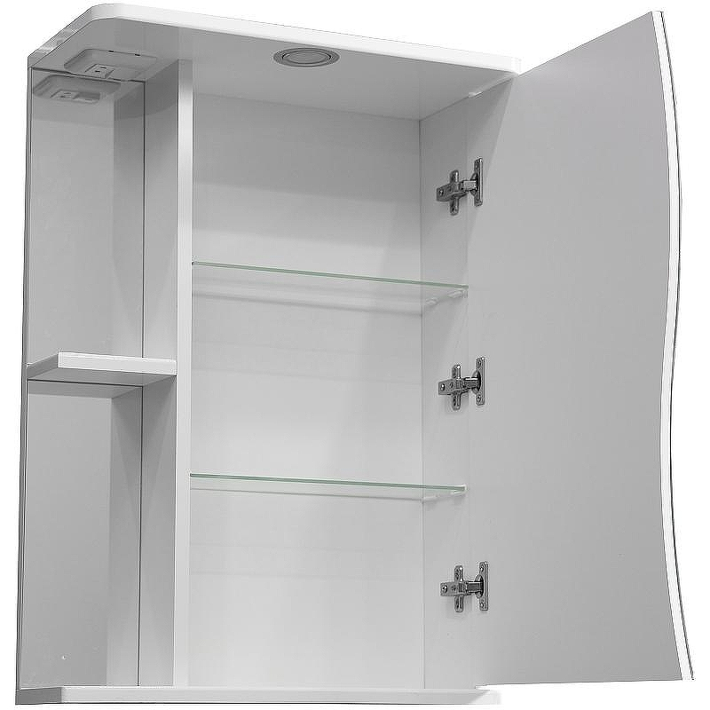 Зеркальный шкаф Stella Polar Волна Верея 55 SP-00000041 с подсветкой Белый, купить, цена, заказать, магазин, доставка, скидка, промокод, купить, цена, заказать, магазин, доставка, скидка, промокод