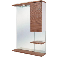 Зеркало со шкафом Onika Элита 60.01 R 206024 с подсветкой Штрокс коричневый Белый, купить, цена, заказать, магазин, доставка, скидка, промокод, купить, цена, заказать, магазин, доставка, скидка, промокод