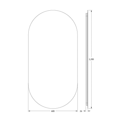Зеркало Defesto Opti 60х120 DF 2916 с подсветкой 31W-3000K/Без выключателя/Теплый белый свет