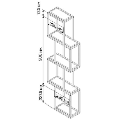 Полка 1MarKa Grunge Loft Chain У97508 Графит матовый
