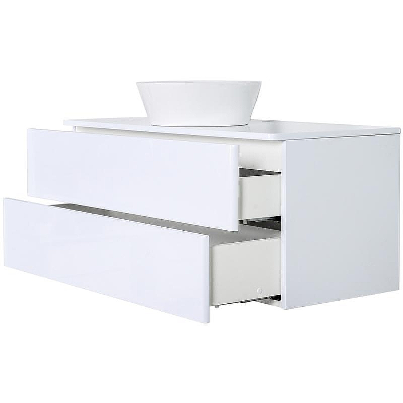 Тумба с раковиной Orange Otto 100 Ot-100TuMDF+B08-360W подвесная Белый глянец, купить, цена, заказать, магазин, доставка, скидка, промокод, купить, цена, заказать, магазин, доставка, скидка, промокод