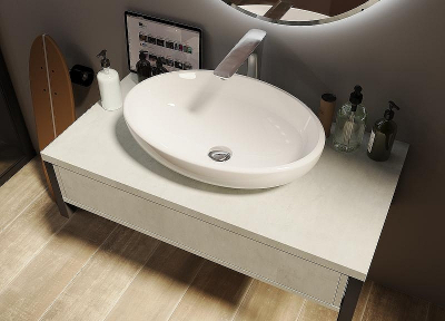 Тумба под раковину 1MarKa Grunge Loft 70П Ц0000015938 подвесная Бетон светлый