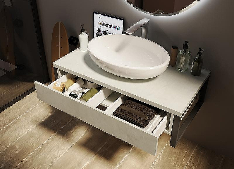 Тумба под раковину 1MarKa Grunge Loft 70П Ц0000015938 подвесная Бетон светлый, купить, цена, заказать, магазин, доставка, скидка, промокод, купить, цена, заказать, магазин, доставка, скидка, промокод