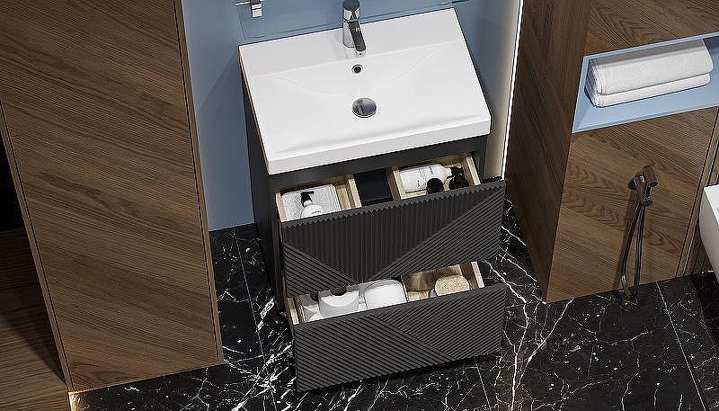 Тумба под раковину Velvex Edge 60 tn.EDG.9696.60.2Y Графит, купить, цена, заказать, магазин, доставка, скидка, промокод, купить, цена, заказать, магазин, доставка, скидка, промокод