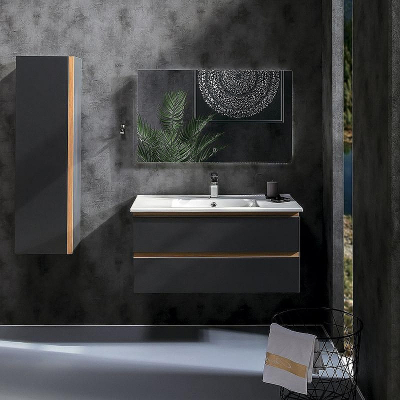 Тумба под раковину Boheme Armadi Art Capolda 100 849-100-A подвесная Антрацит