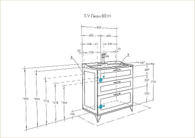 Тумба под раковину Aquaton Леон 80 Н 1A187801LBPR0 Дуб бежевый