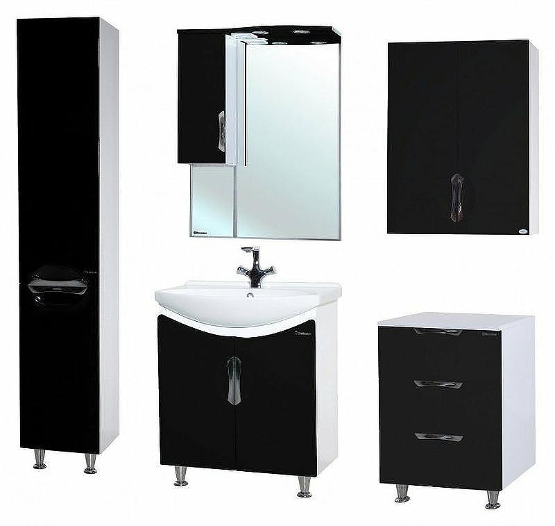 Шкаф пенал Bellezza Лагуна 35 L 4622107002044 Черный Белый, купить, цена, заказать, магазин, доставка, скидка, промокод, купить, цена, заказать, магазин, доставка, скидка, промокод