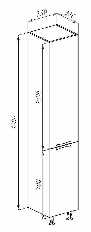 Шкаф пенал Bellezza Лагуна 35 L 4622107002044 Черный Белый, купить, цена, заказать, магазин, доставка, скидка, промокод, купить, цена, заказать, магазин, доставка, скидка, промокод