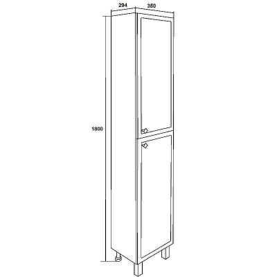 Шкаф пенал Runo Римини 35 R 00-00001253 Белый