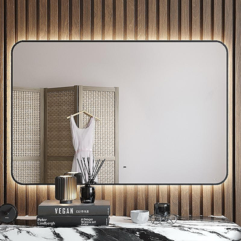 Зеркало Bond Loft 120x80 M35ZE-12080 с подсветкой Черное глянцевое с бесконтактным выключателем, купить, цена, заказать, магазин, доставка, скидка, промокод, купить, цена, заказать, магазин, доставка, скидка, промокод