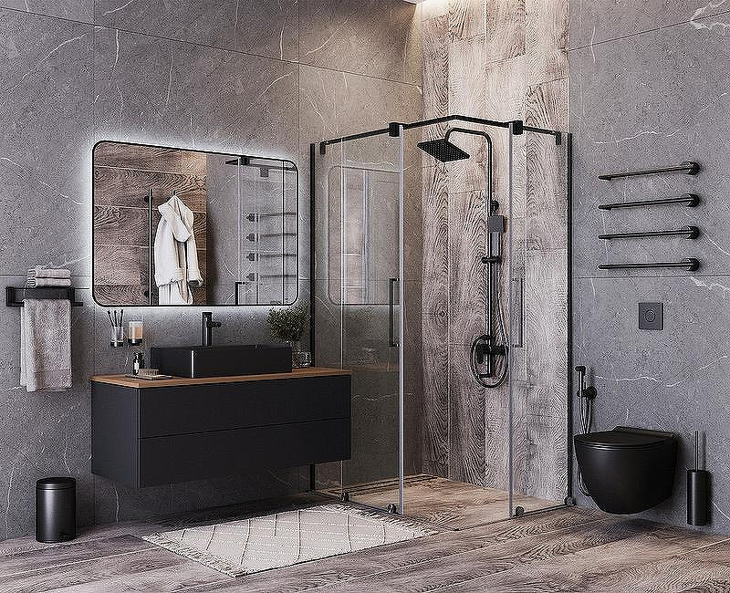 Зеркало Bond Loft 120x80 M35ZE-12080 с подсветкой Черное глянцевое с бесконтактным выключателем, купить, цена, заказать, магазин, доставка, скидка, промокод, купить, цена, заказать, магазин, доставка, скидка, промокод