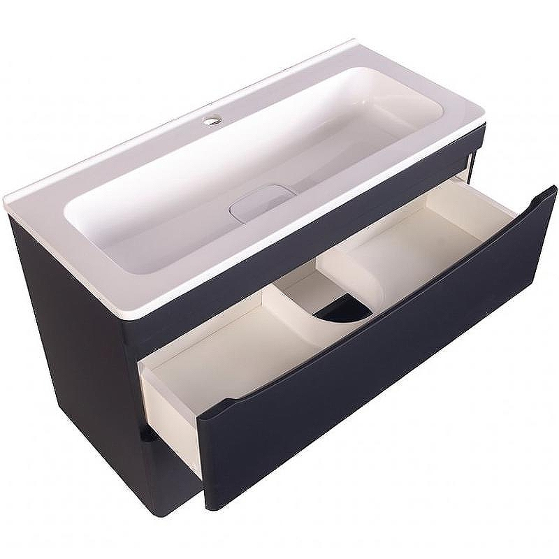 Тумба под раковину Style Line Бергамо мини 90 Люкс Plus СС-00002366 подвесная Черная антискрейч, купить, цена, заказать, магазин, доставка, скидка, промокод, купить, цена, заказать, магазин, доставка, скидка, промокод