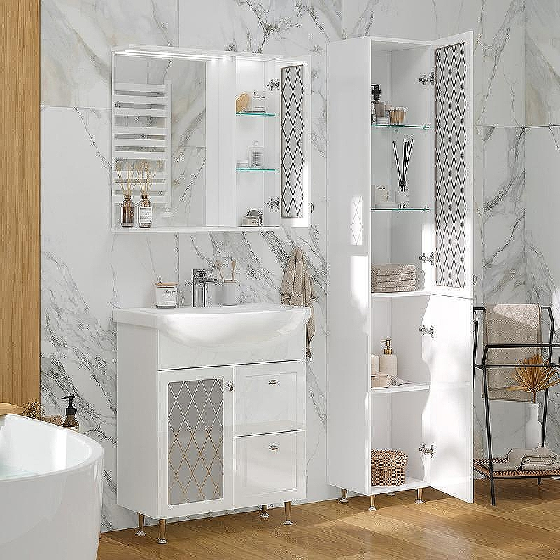 Тумба под раковину Volna Milena 70.1D.2Y tnMILENA70.1D.2Y-01 Белая, купить, цена, заказать, магазин, доставка, скидка, промокод, купить, цена, заказать, магазин, доставка, скидка, промокод