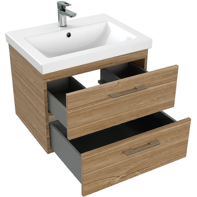 Тумба под раковину Cersanit Lara 60 64134 подвесная Орех, купить, цена, заказать, магазин, доставка, скидка, промокод, купить, цена, заказать, магазин, доставка, скидка, промокод