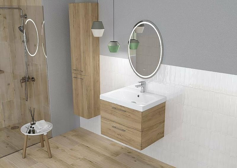 Тумба под раковину Cersanit Lara 60 64134 подвесная Орех, купить, цена, заказать, магазин, доставка, скидка, промокод, купить, цена, заказать, магазин, доставка, скидка, промокод