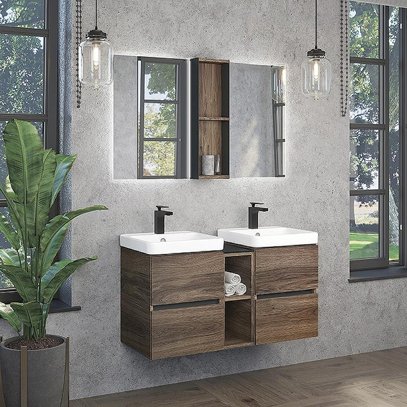 Подвесной шкаф Comforty Дартфорд 20 00-00013693 Дуб темно-коричневый, купить, цена, заказать, магазин, доставка, скидка, промокод, купить, цена, заказать, магазин, доставка, скидка, промокод