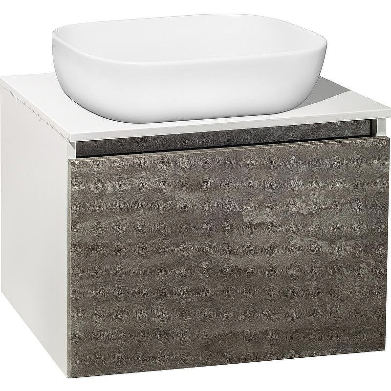 Тумба под раковину Runo Бари 60 00-00001378 подвесная Железный камень Белая, купить, цена, заказать, магазин, доставка, скидка, промокод, купить, цена, заказать, магазин, доставка, скидка, промокод