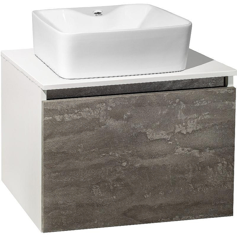 Тумба под раковину Runo Бари 60 00-00001378 подвесная Железный камень Белая, купить, цена, заказать, магазин, доставка, скидка, промокод, купить, цена, заказать, магазин, доставка, скидка, промокод