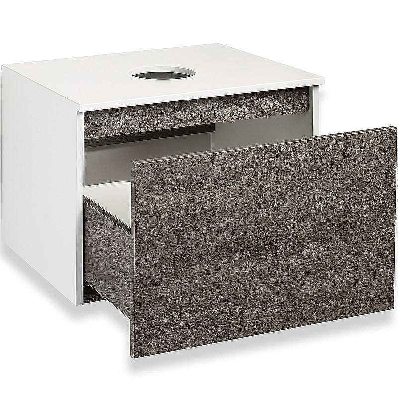 Тумба под раковину Runo Бари 60 00-00001378 подвесная Железный камень Белая, купить, цена, заказать, магазин, доставка, скидка, промокод, купить, цена, заказать, магазин, доставка, скидка, промокод